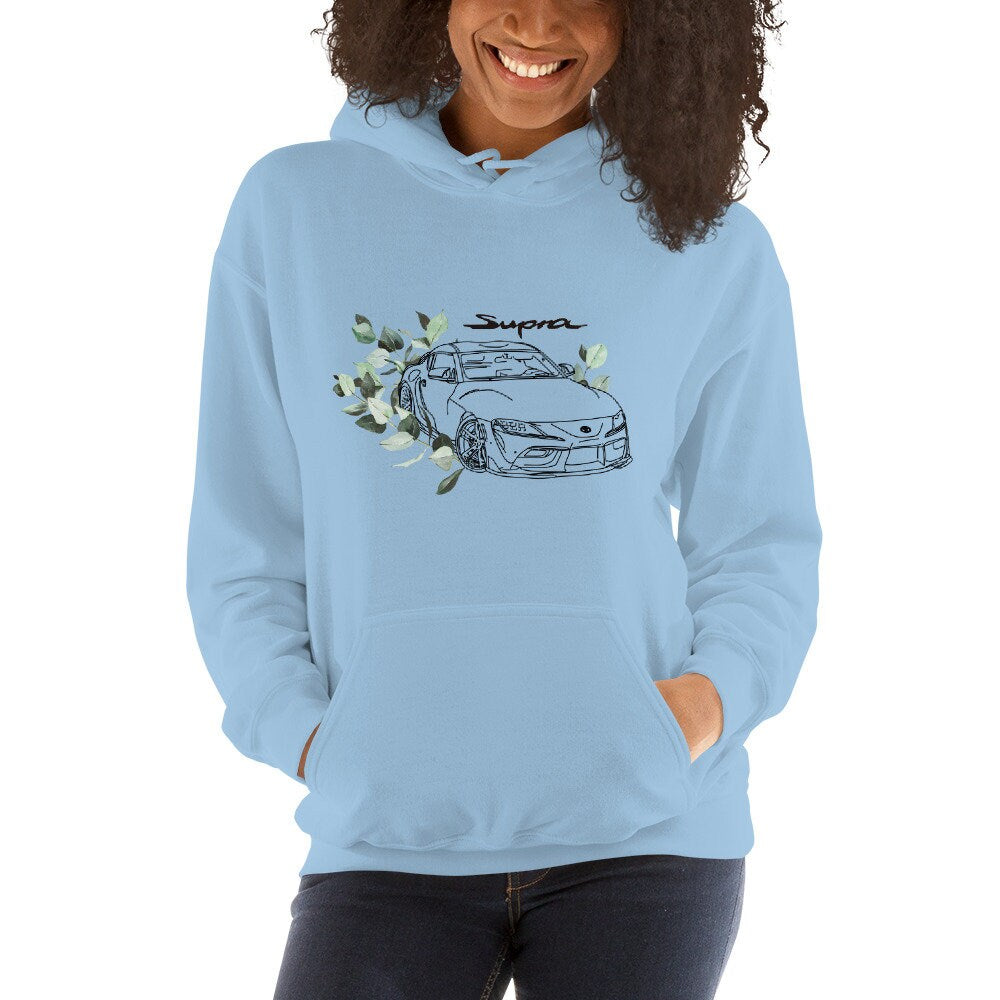 Toyota Supra Hoodie, Floral Car Girl Hoodie