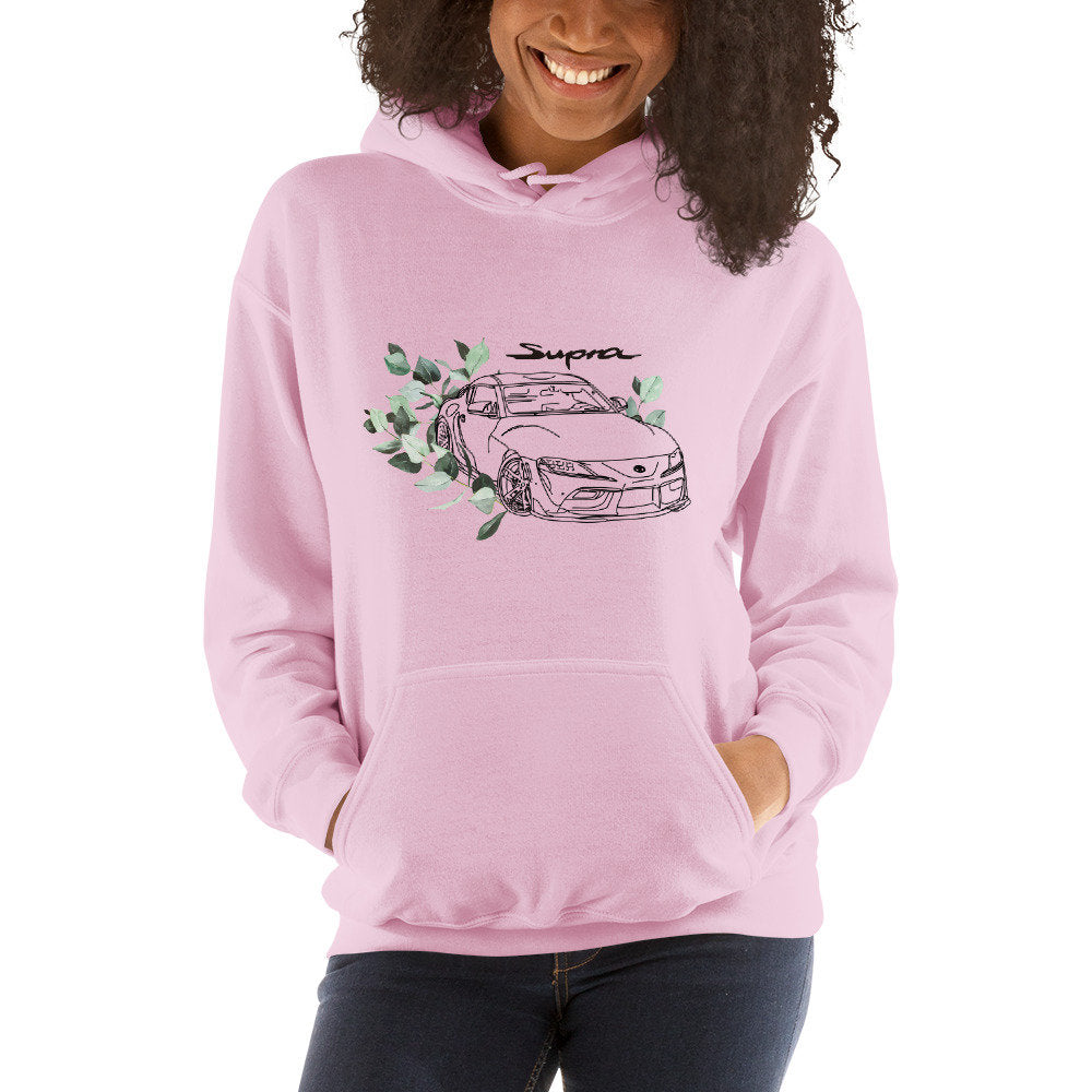 Toyota Supra Hoodie, Floral Car Girl Hoodie