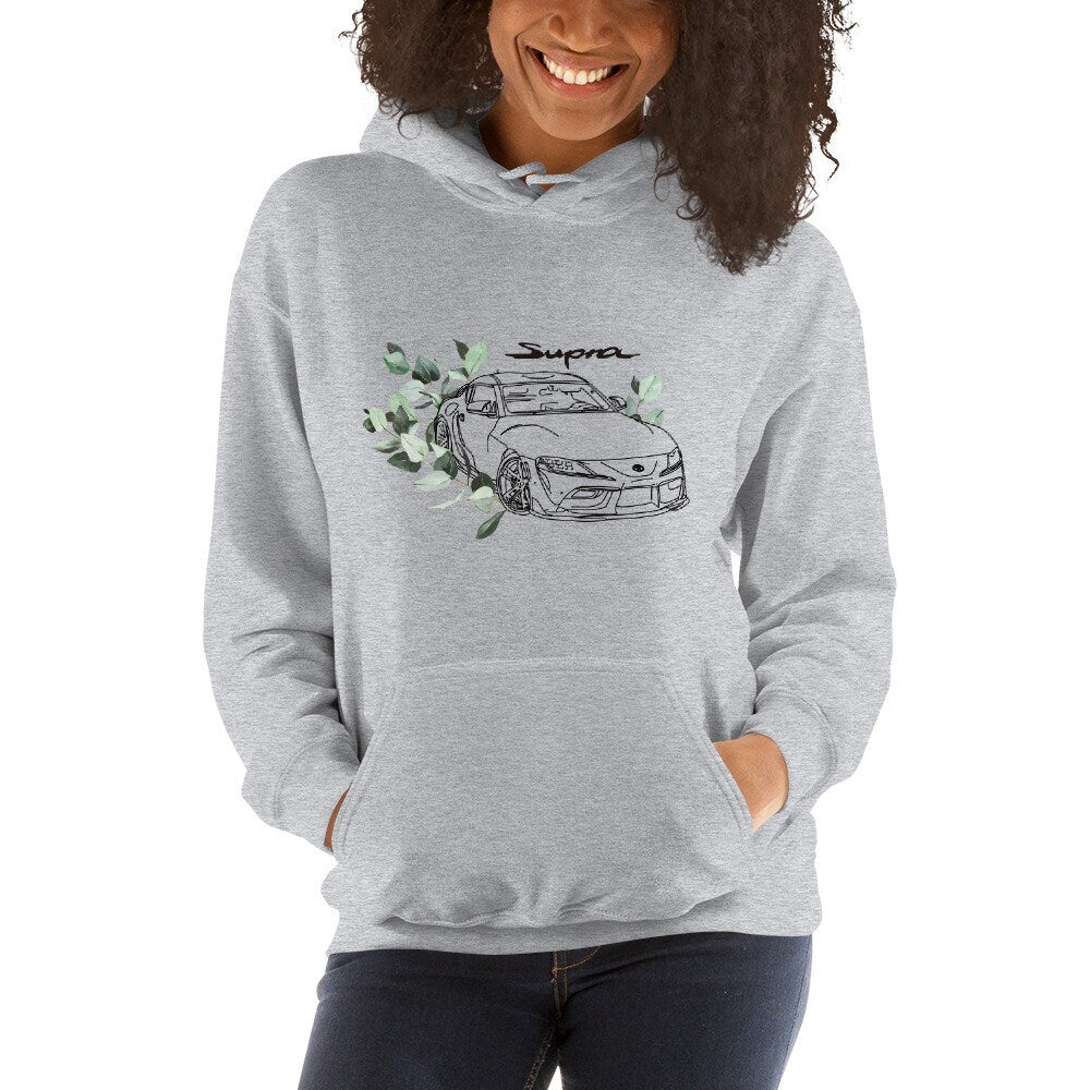 Toyota Supra Hoodie, Floral Car Girl Hoodie