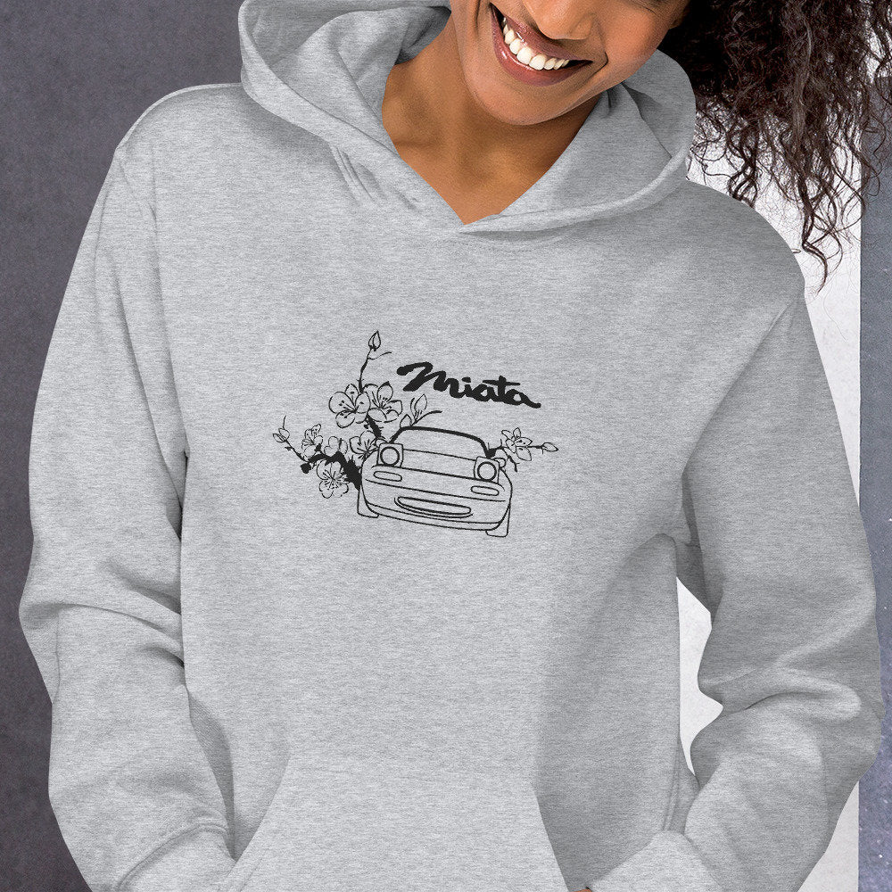 Embroidered Miata Cherry Blossom Sakura Unisex Car Hoodie