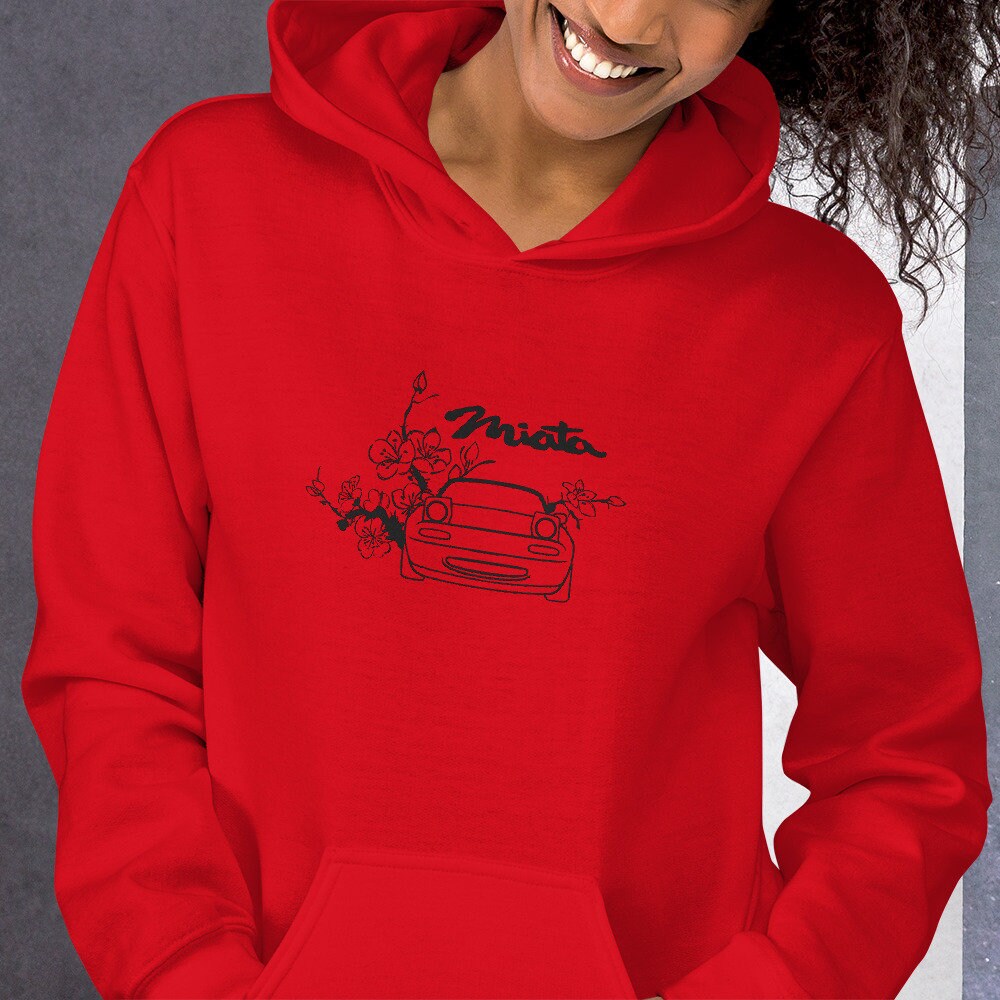 Embroidered Miata Cherry Blossom Sakura Unisex Car Hoodie