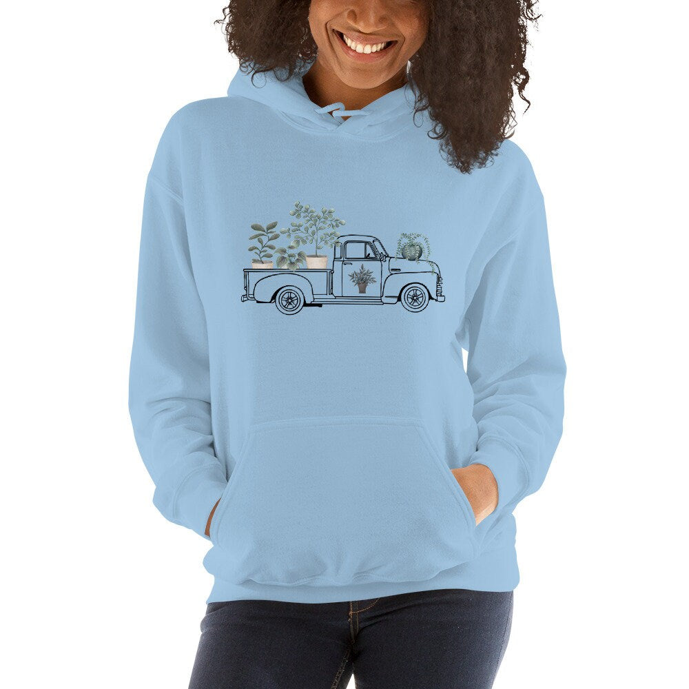 Classic 1952 Truck Flower Hoodie, Flower Truck Nursery