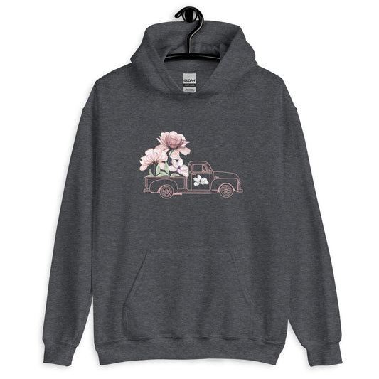 Flower Truck Hoodie, Classic 1952 Truck Hoodie, Womens Hoodie, Gift for Her