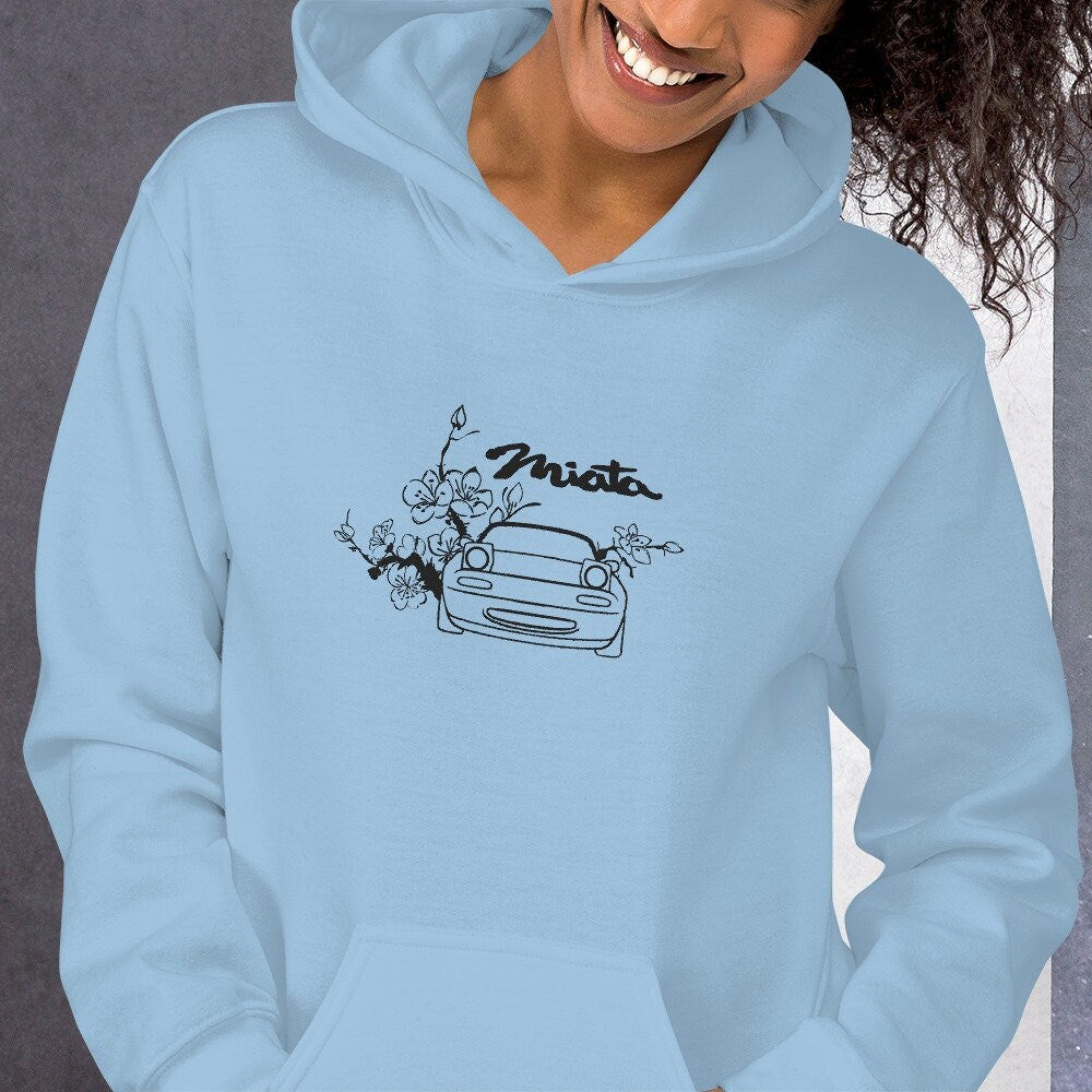 Embroidered Miata Cherry Blossom Sakura Unisex Car Hoodie