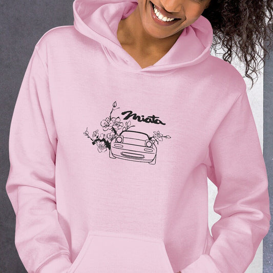 Embroidered Miata Cherry Blossom Sakura Unisex Car Hoodie