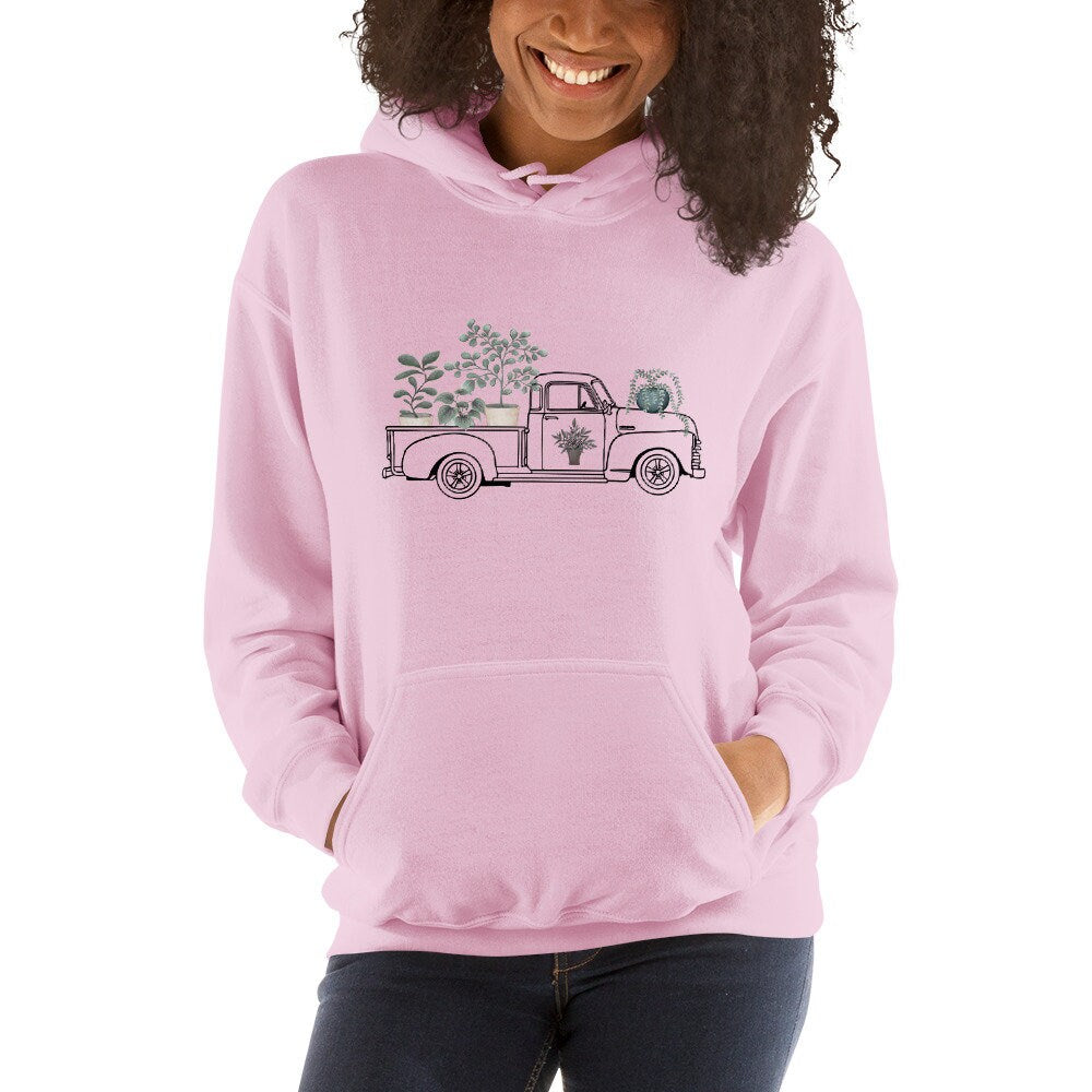 Classic 1952 Truck Flower Hoodie, Flower Truck Nursery