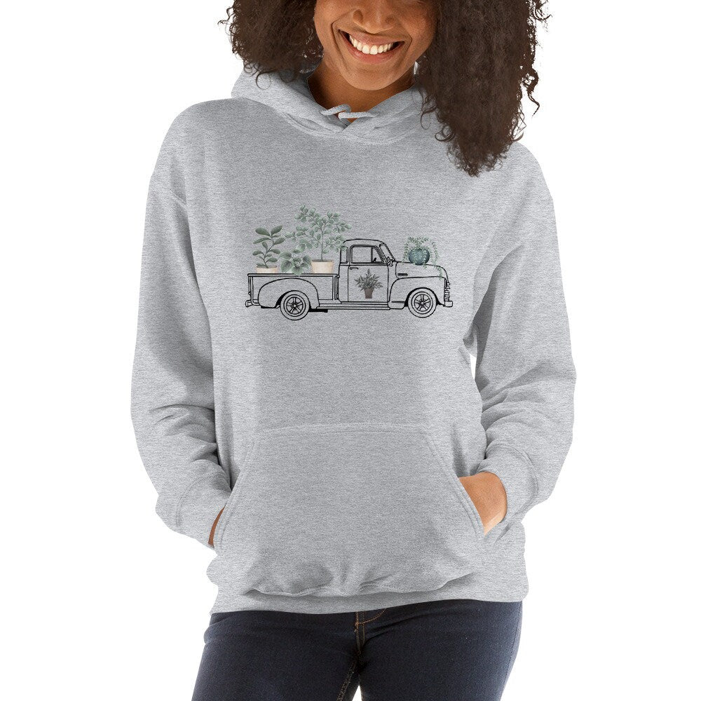 Classic 1952 Truck Flower Hoodie, Flower Truck Nursery