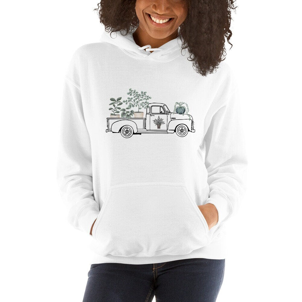 Classic 1952 Truck Flower Hoodie, Flower Truck Nursery