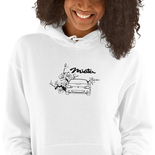 Embroidered Miata Cherry Blossom Sakura Unisex Car Hoodie MX-5 NB/MK2