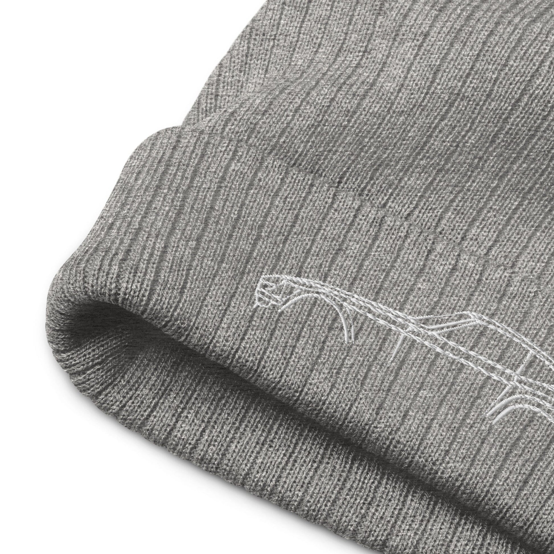 Customizable Embroidered Car Silhouette Ribbed knit beanie