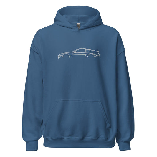 Embroidered Nissan 300zx Car Silhouette Unisex Hoodie, Z32 JDM Hoodie, Perfect Gift Idea