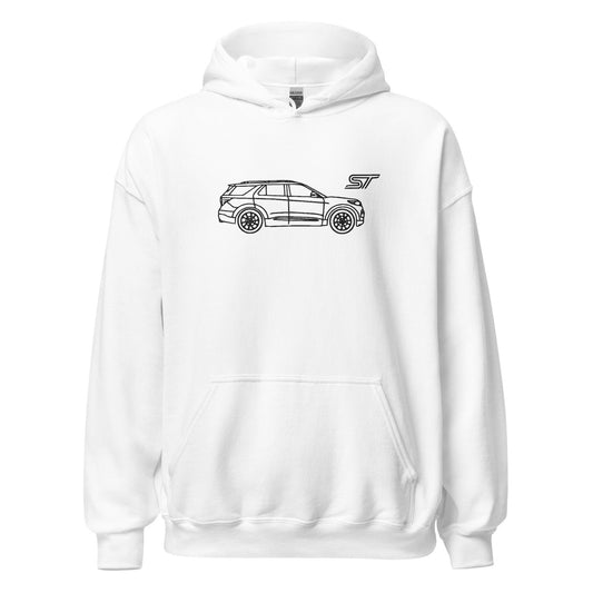 Ford Explorer ST Embroidered Silhouette Unisex Hoodie, Car Hoodie, Gift Idea, Customizable Embroidery