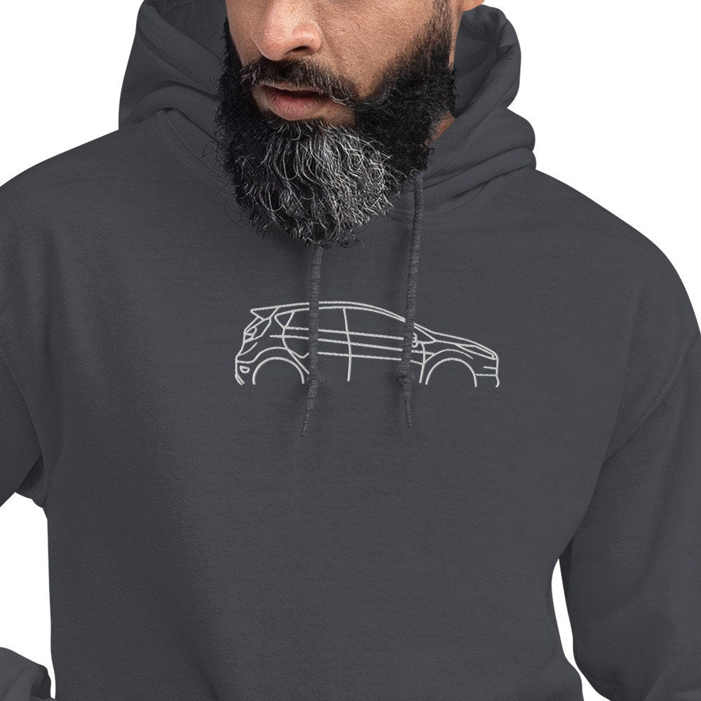 Embroidered Ford Fiesta ST Silhouette Hoodie, Customize, Gift Idea, Unisex Hoodie