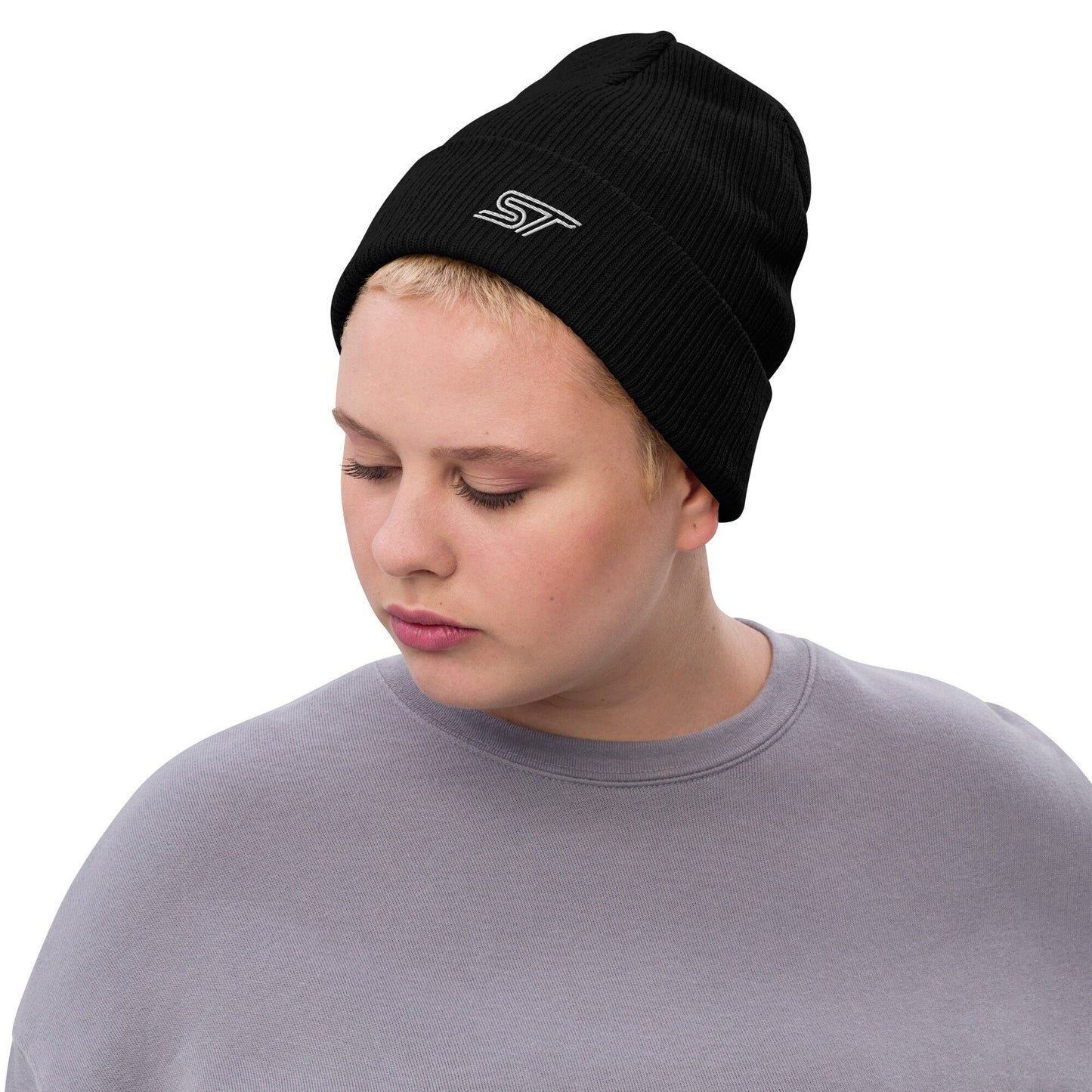 Ford ST Embroidered Ribbed Knit Beanie, Customizable Colors