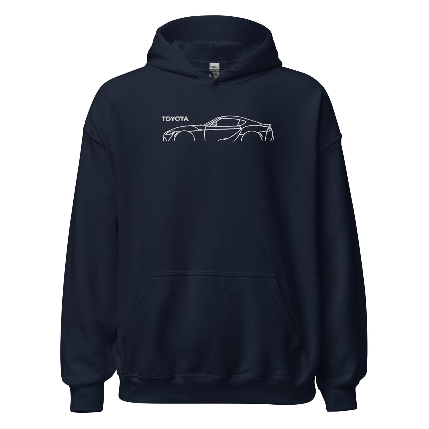 Toyota Supra Embroidered Unisex Car Hoodie, Supra outline, JDM Sweatshirt, Car Gift