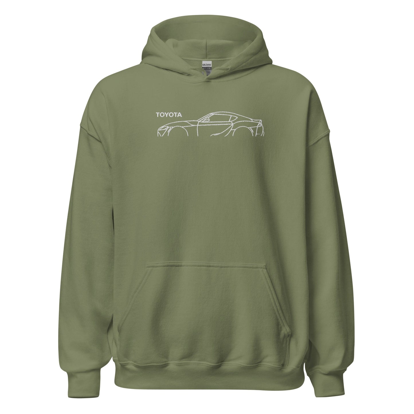 Toyota Supra Embroidered Unisex Car Hoodie, Supra outline, JDM Sweatshirt, Car Gift